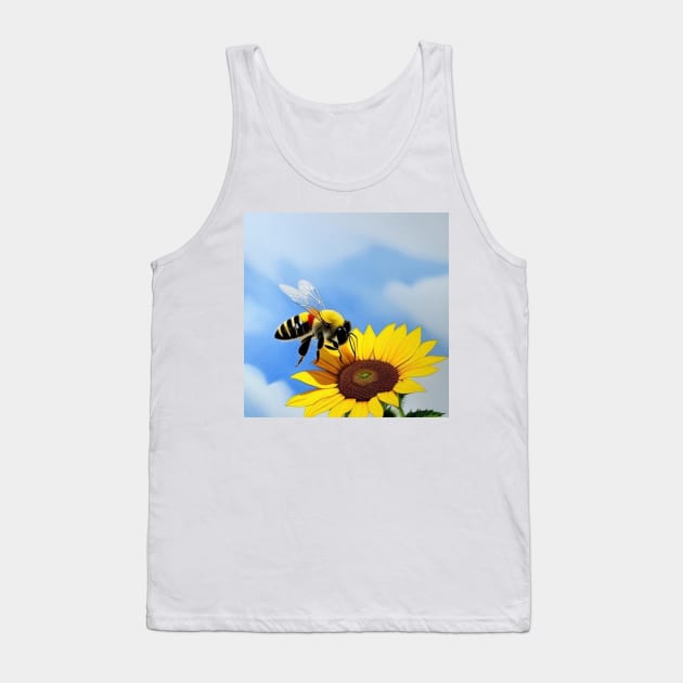 Bee On A Sunflower Tank Top by Pris25